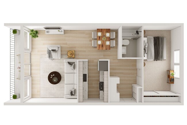1x1 (670 sq ft) 503-5825 floor plan